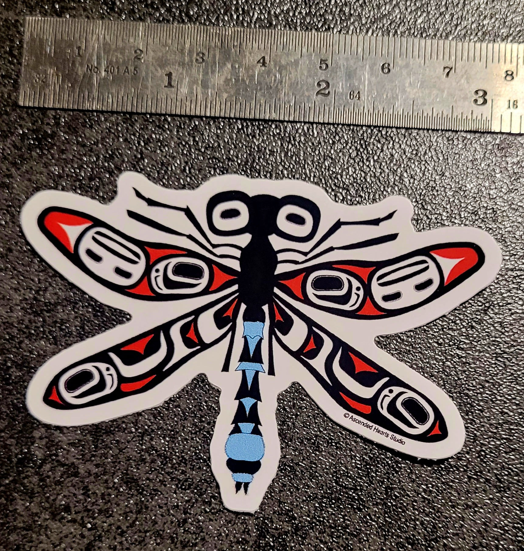 Red Dragonfly - 3" Sticker