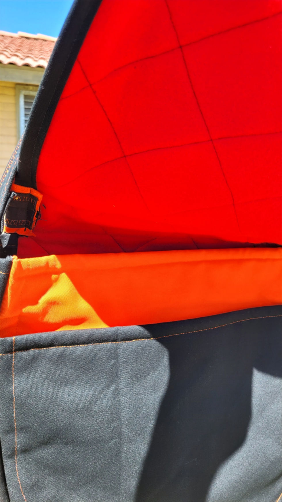 Thumbnail: Shoulder Bag for 16" Hand Drum - Black w/Orange trim