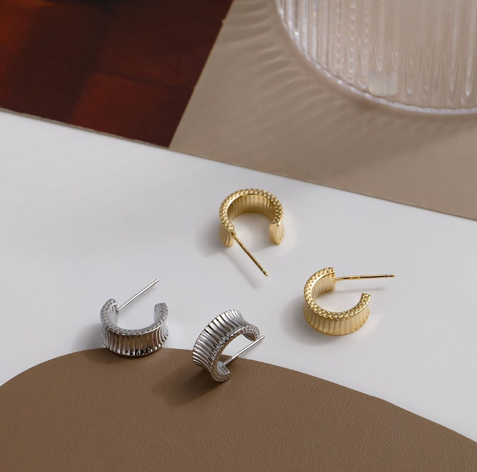 Thumbnail: classic half-hoop sparkling earrings