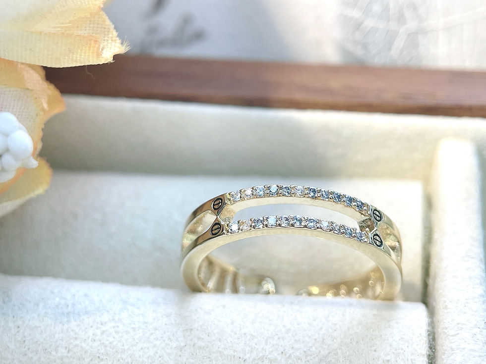 Gold Plated two rows zircon Ring