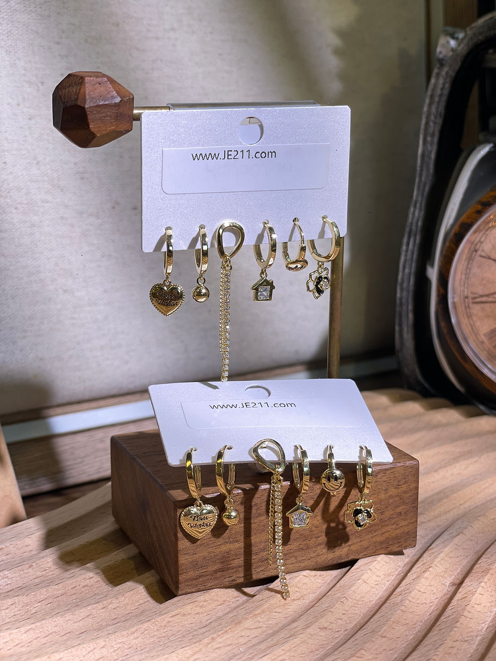 Thumbnail: Gold Plated sweet hoop Earrings, for sensitive skin