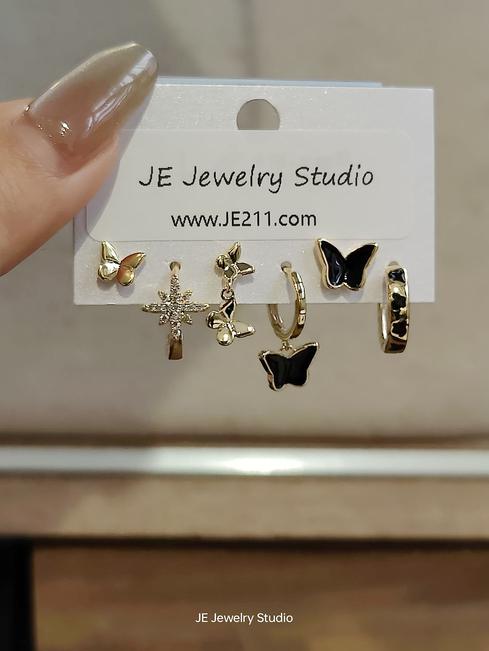 Thumbnail: Fanshion hoop earrings, for sensitive skin，water proo