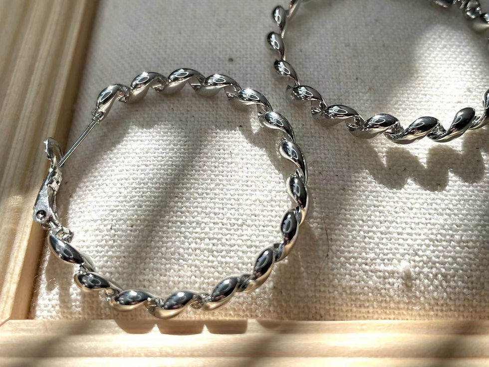 Thumbnail: Classic Gold Plated twist hoop Earrings