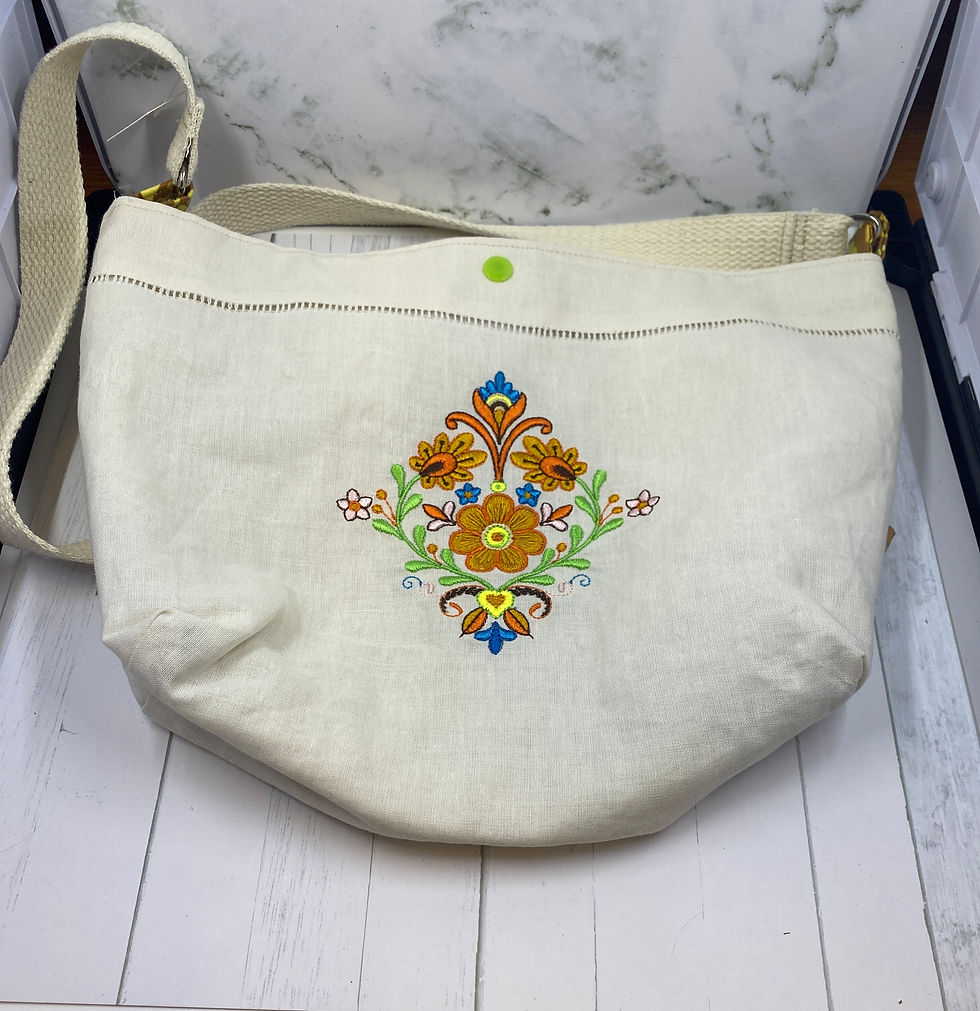 Thumbnail: Linen Flower Embroidered Bag