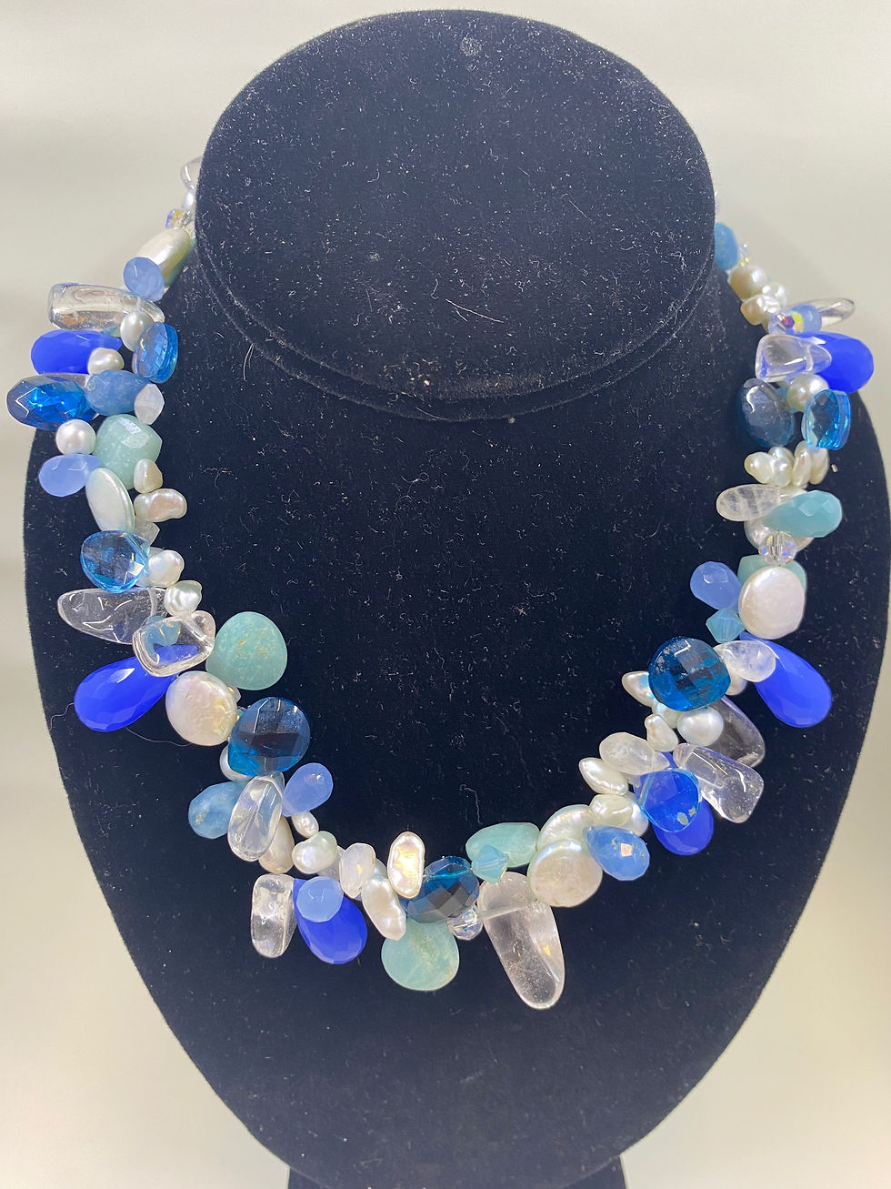 Thumbnail: Double strand Pearl, briolette necklace