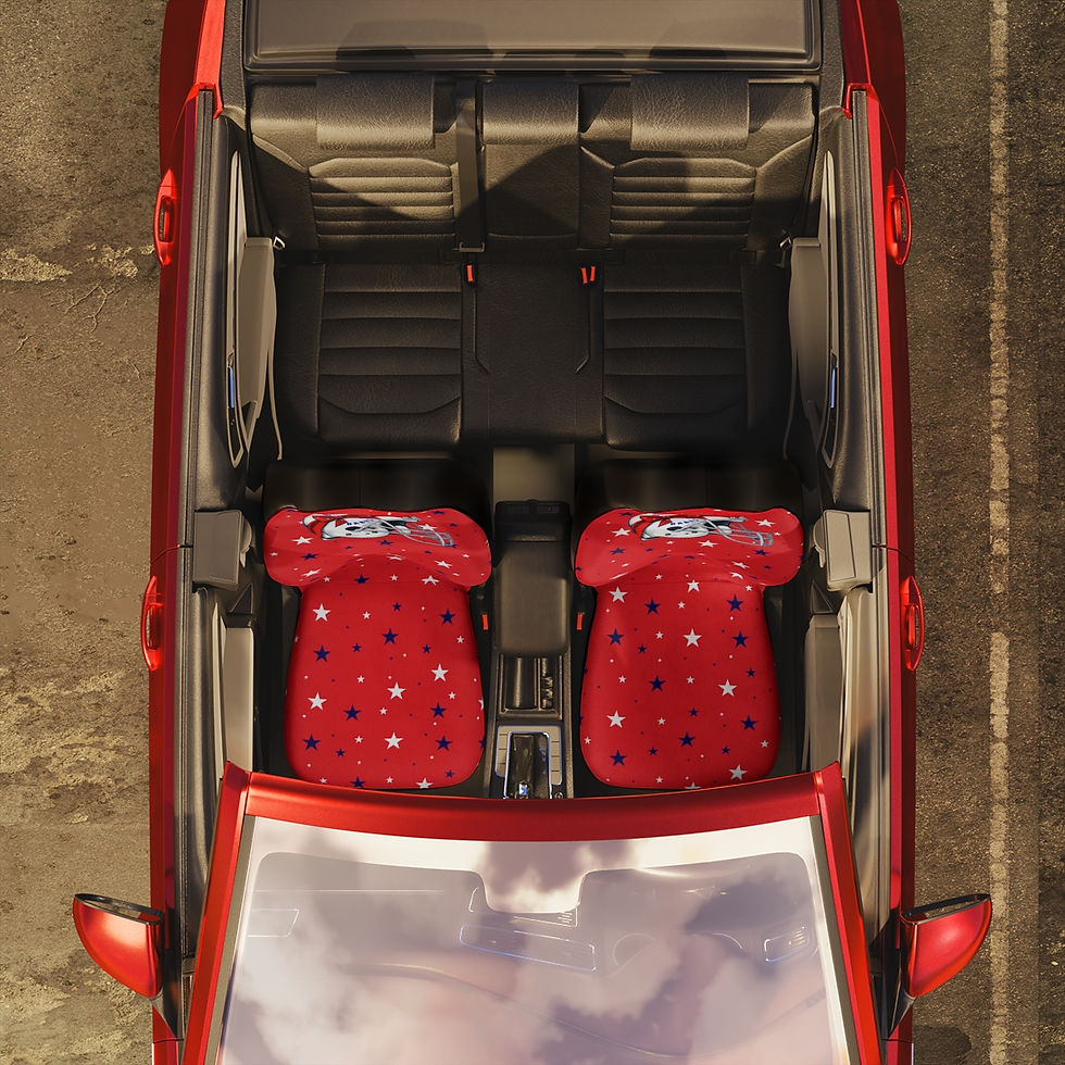 Thumbnail:  Bills Babes Logo RED w/stars: Polyester Car Seat Covers