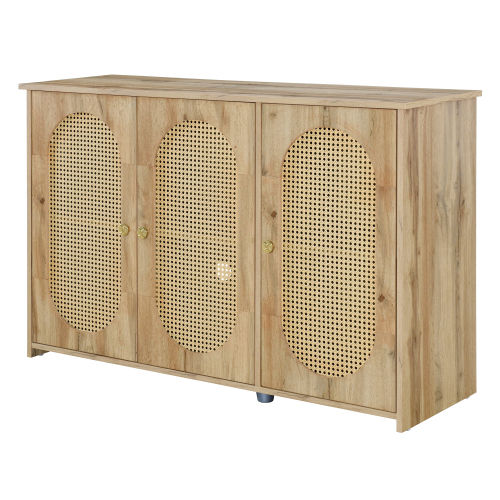 Vintage 3-Door Rattan Sideboard