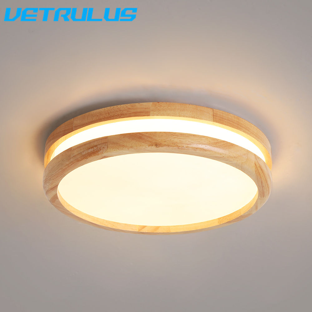 Modern Wooden Led Ceiling Lamp 30W Bedroom Living Dining Room Decor Simple Minim