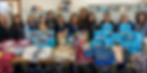 People surround Christmas gifts for kids