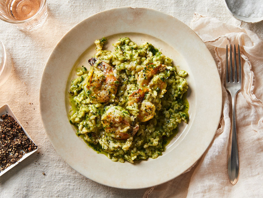 Pesto Risotto with Shrimp