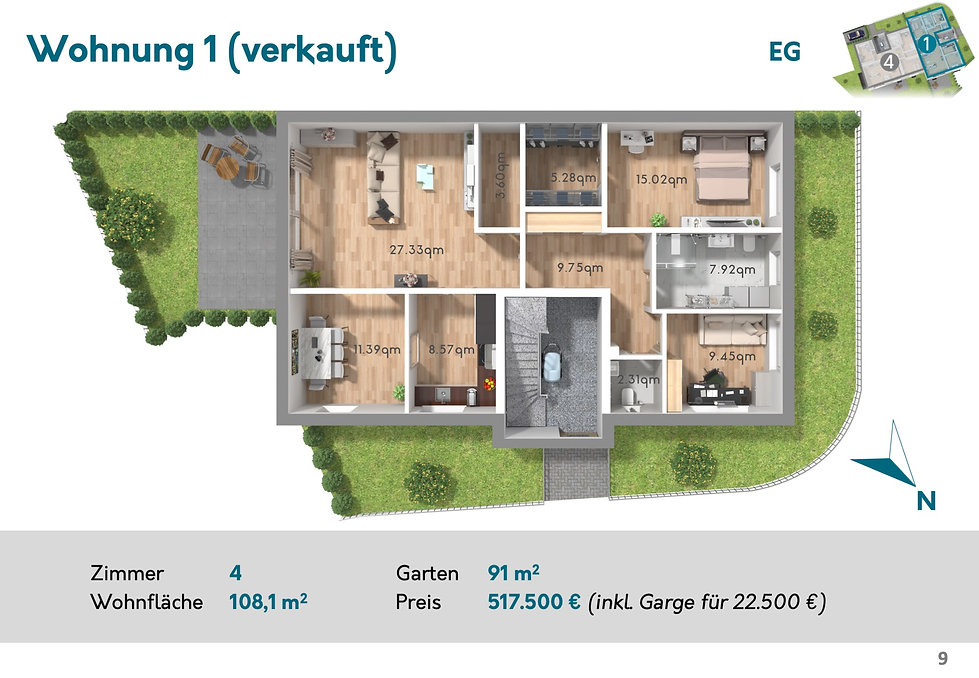 Grundriss der Neubau-Wohnung