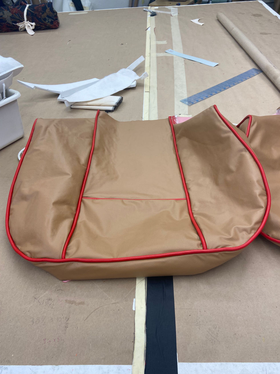 Vinyl Car Seat Upholstery - Process Shot