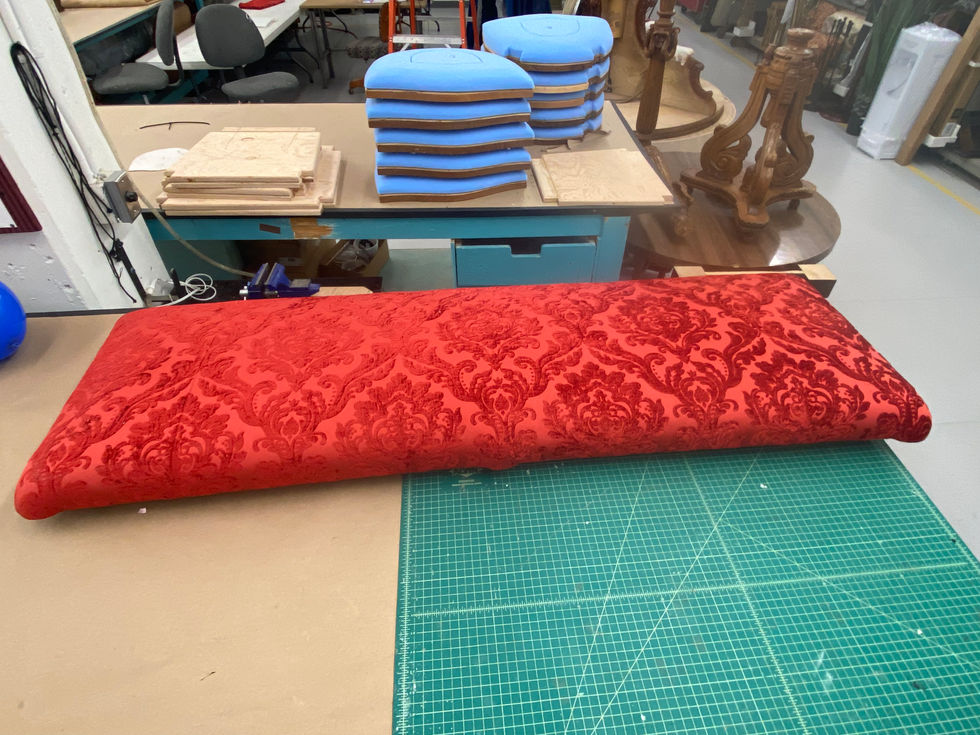 Red Benches Upholstery - Process Shot