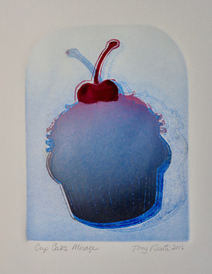 Cupcake Mirage
monotype with moveable paper cut-out
10x8 inches
2016