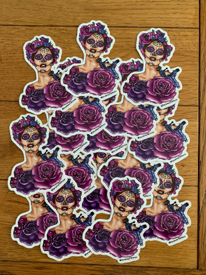 Day of the dead tattoo design Sticker