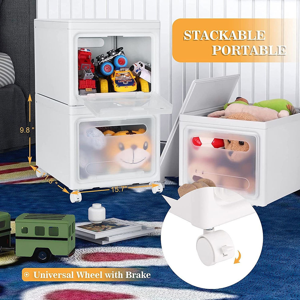 Thumbnail: Storage Bins with Lids, Large Plastic Organization and Storage Bin with 4 Wheels