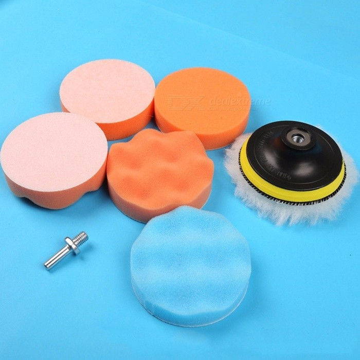 100mm Diameter 8Pcs Car Care Kit Buffing Sponge Polishing Pad Disc Wool Disc Po