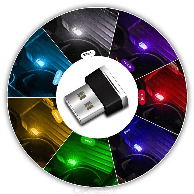 Thumbnail: Mini LED Car Light Auto Interior USB Atmosphere Light, Plug And Play Decor Lamp