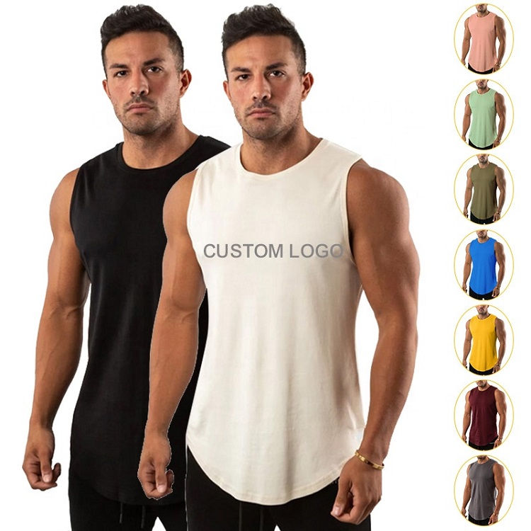 Thumbnail: Quick Dry Solid Color Blank Men's Clothing Gym Vest Sleeveless Running Sport Sl