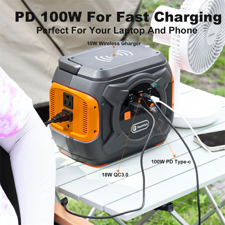 Thumbnail: 320W Portable Power Station, Flashfish 292Wh 80000mAh Solar Generator Backup Pow