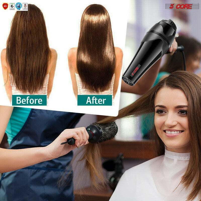 Thumbnail: Hair Blow Dryer Lightweight Hair Dryer Ionic Men Women Blower 1875W Ceramic Quie
