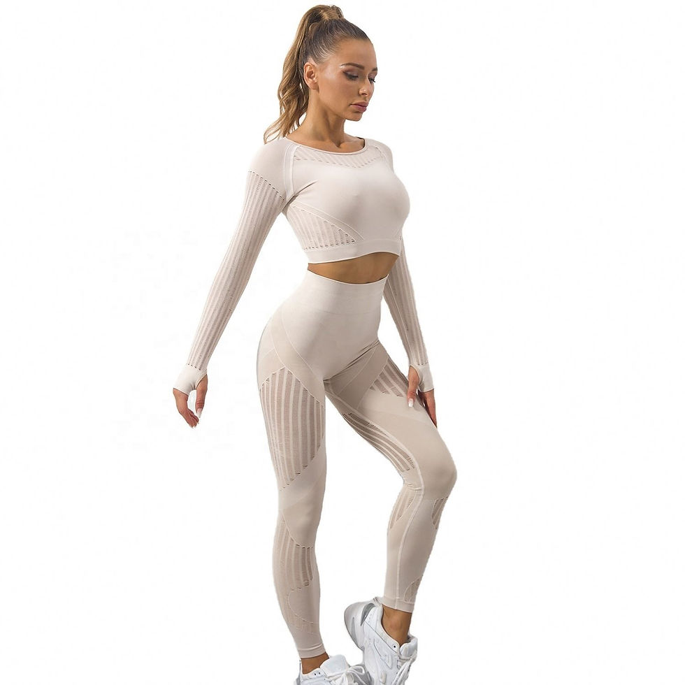Thumbnail: Hot Sale Skinny Tracksuit Long Sleeve Top Active Push Up Sport Bra And Leggings