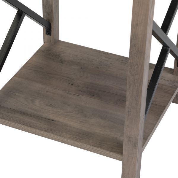 Thumbnail: Set of 2 Farmhouse Wood Nightstand, Bed Sofa Side Table with Drawer, X-Shape Met