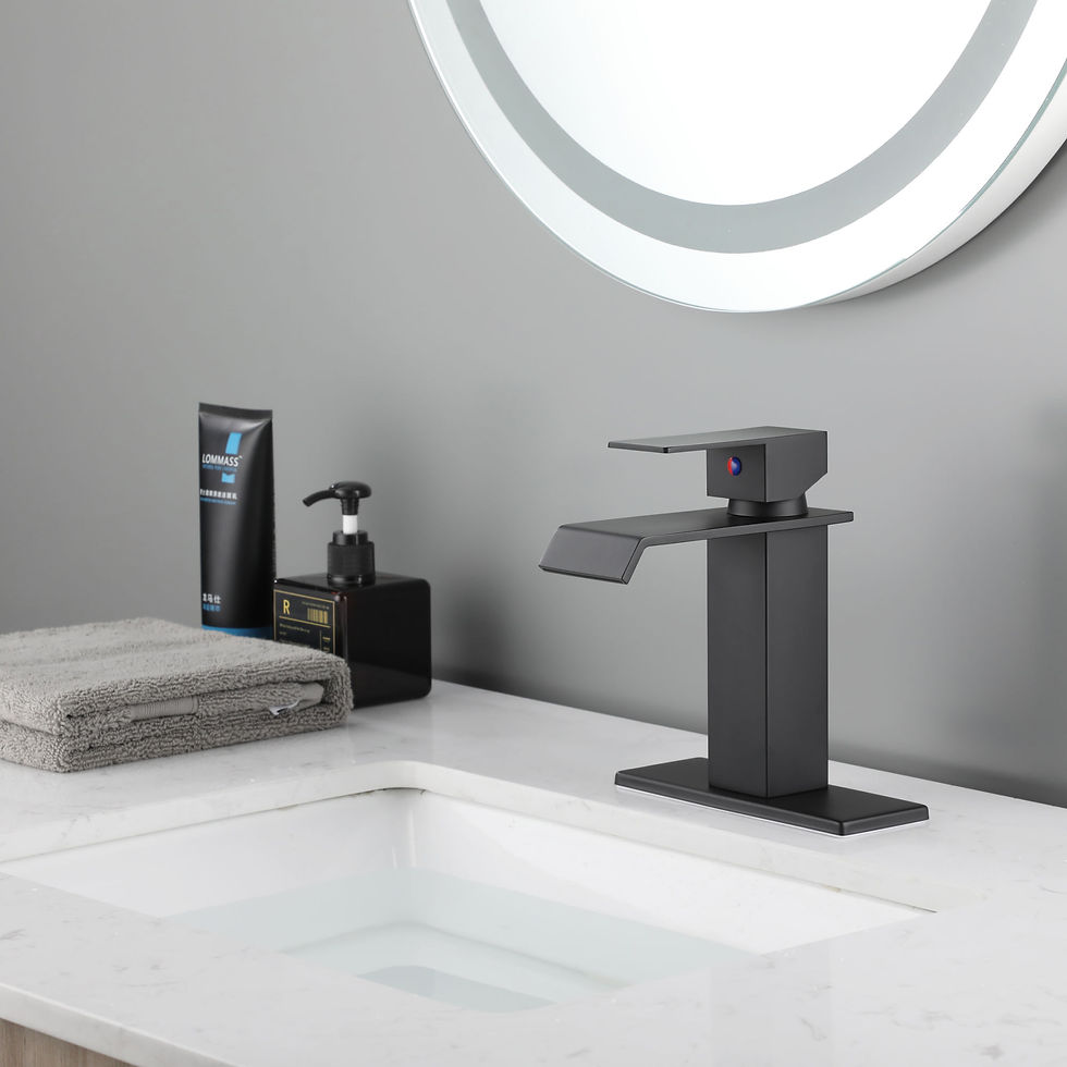 Thumbnail: Single lever waterfall bathroom sink faucet
