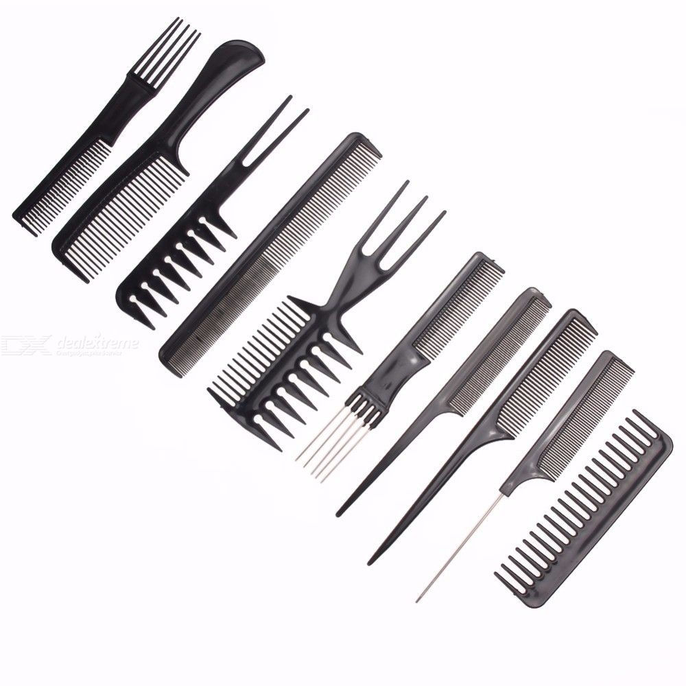 10PCS Pro Styling Hair Comb Set Anti-Static Stylist Grooming Kit For Salon Home