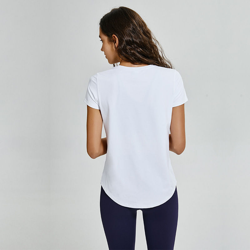 Thumbnail: New Oversized Short Sleeve Loose Fitness Women Crop Tops Sport Yoga T-shirt