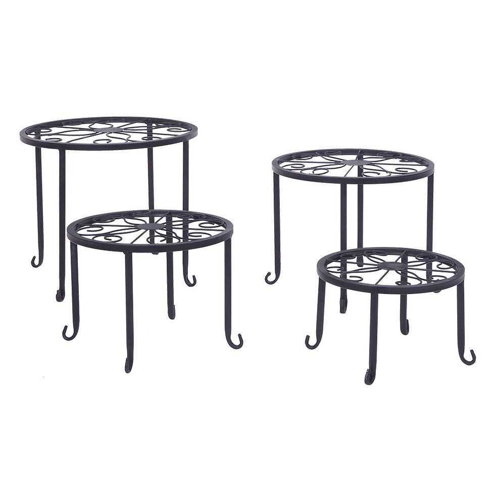 Thumbnail: Metal Plant Stand 4 in 1 Potted Irons Planter Supports Floor Flower Pot Round Ra
