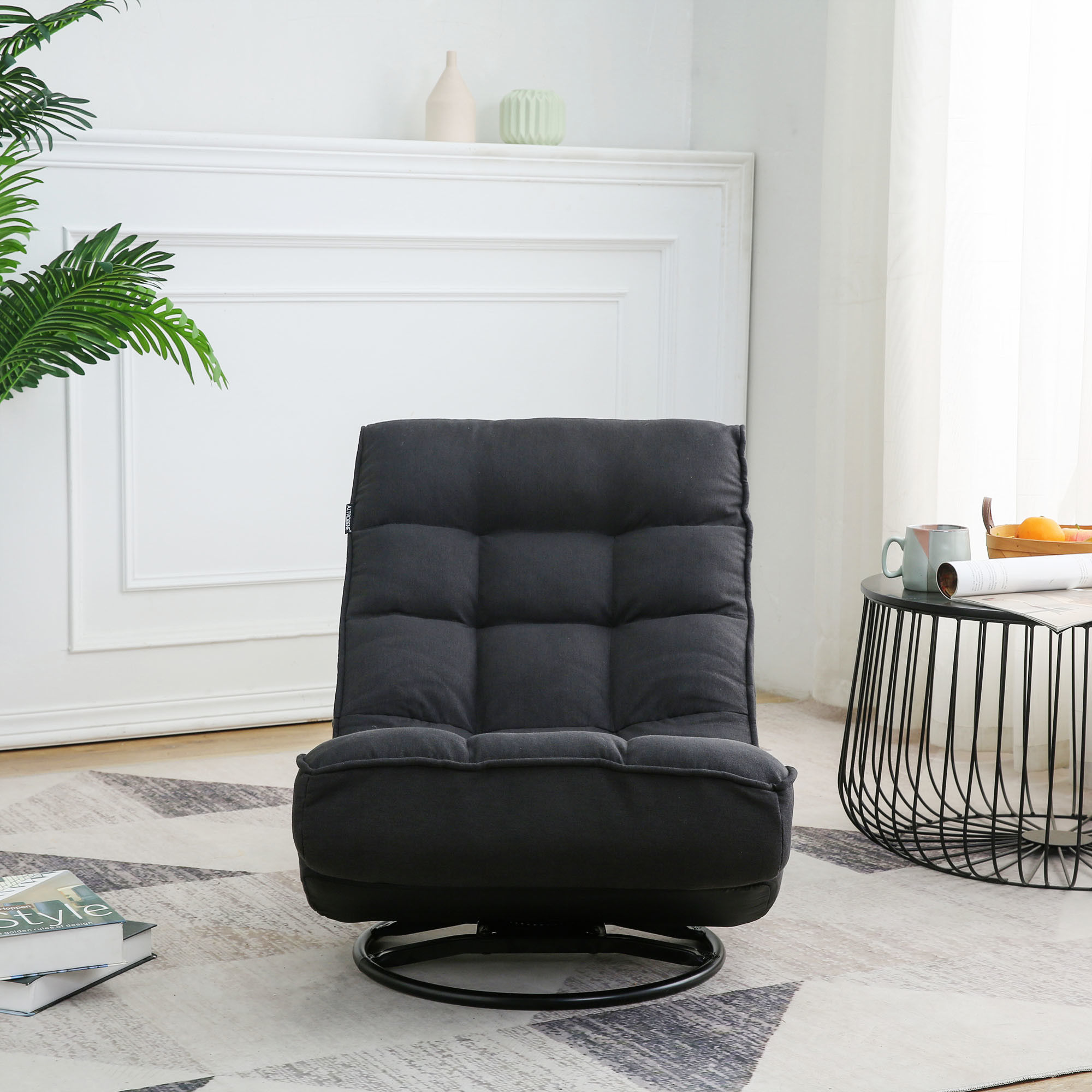 360 degree swivel lazy chair,42 position backrest adjustable folding chair,comfo