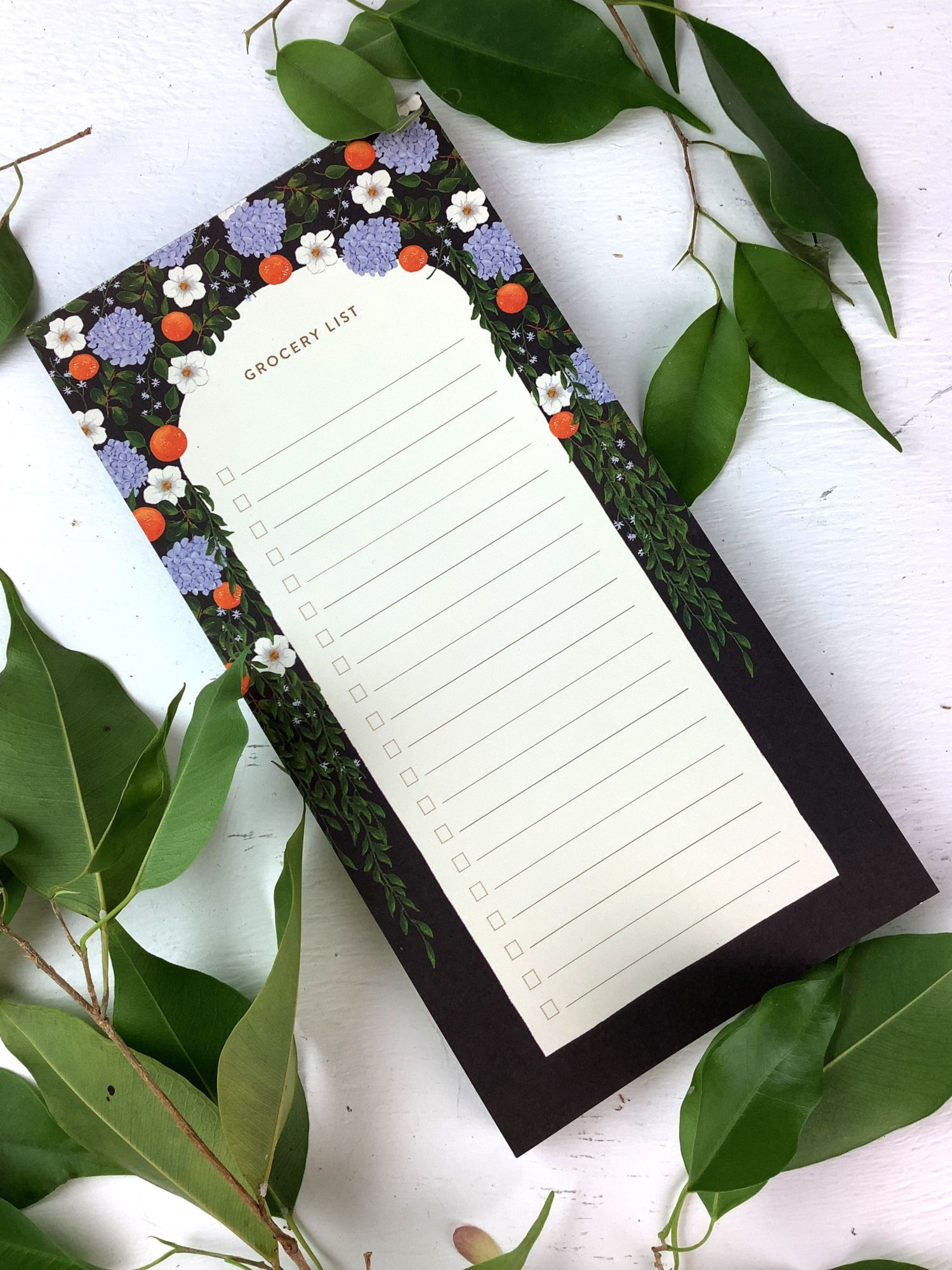 Orange Bloom Grocery Notepad