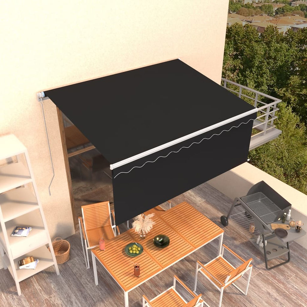 Thumbnail: Manual Retractable Awning with Blind 118.1"x98.4" Anthracite