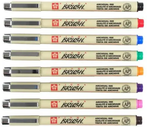 Thumbnail: Sakura Pigma Brush Pen Set of 8 Colours