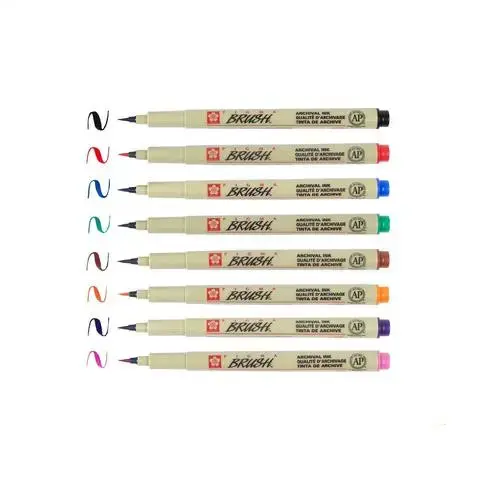 Thumbnail: Sakura Pigma Brush Pen Set of 8 Colours