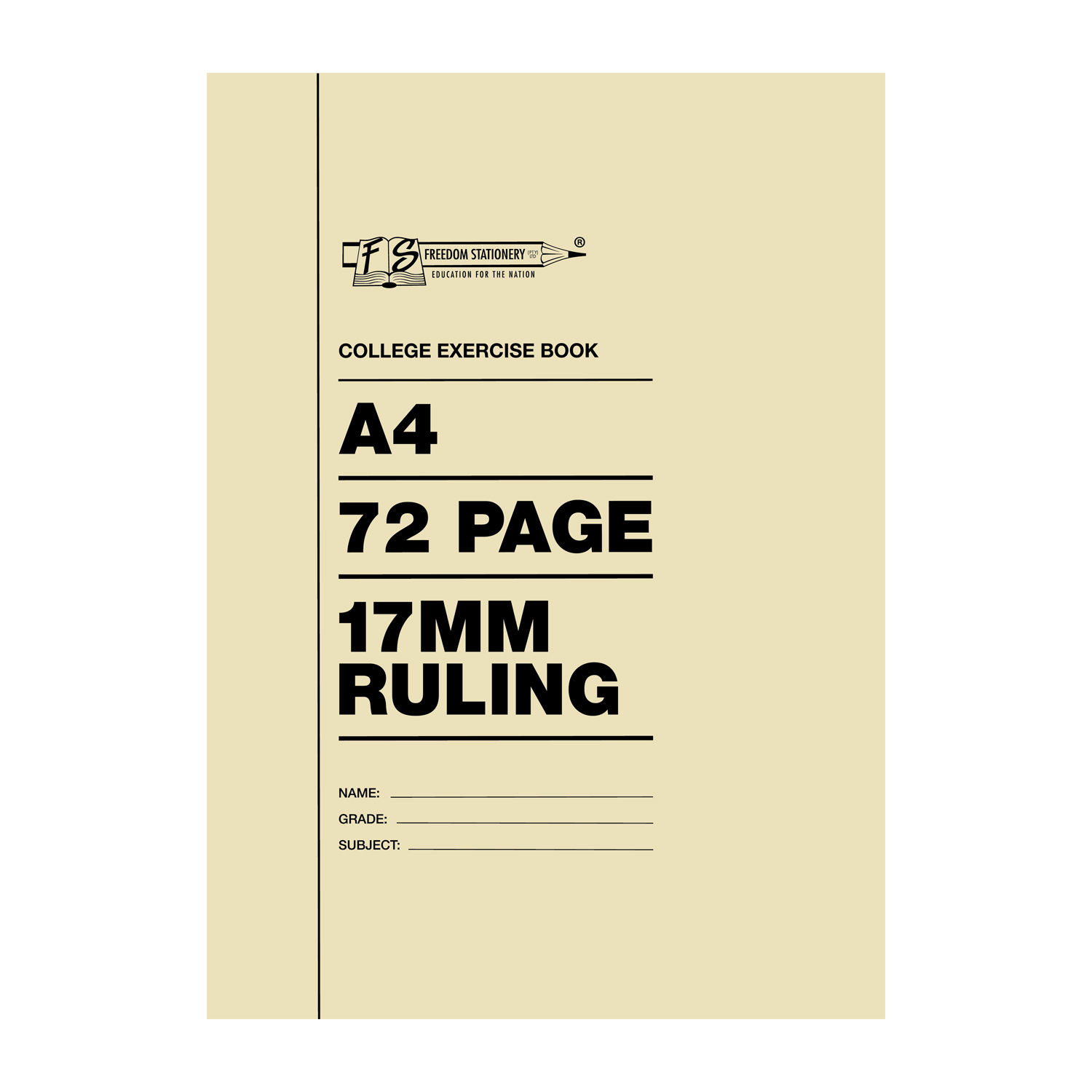 A4 17mm Ruling Exercise Book 72pgs