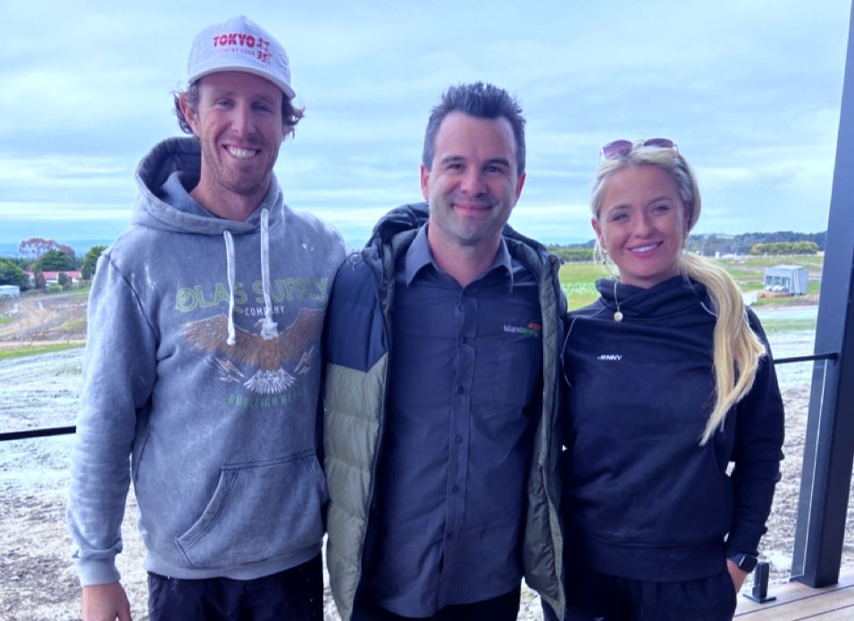 Joel Thompson onsite at the Block TV show with contestants - Island Energy