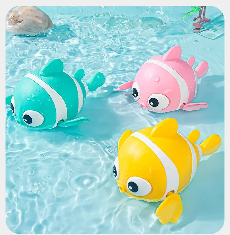 Thumbnail: Baby Bath Toys Cute Swimming Fish Cartoon Animal Floating Wind Up Toys Water Gam