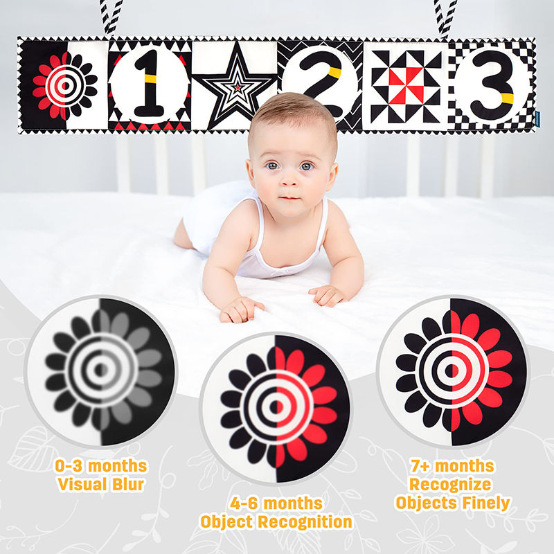 Thumbnail: Baby Cloth Book Toy Black White Activity Sensory Books Babies Kids Early Develop