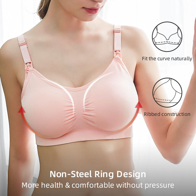 Thumbnail: High Quality Plus Size Nursing Bra Breathable Women Breastfeeding Underwear Seam
