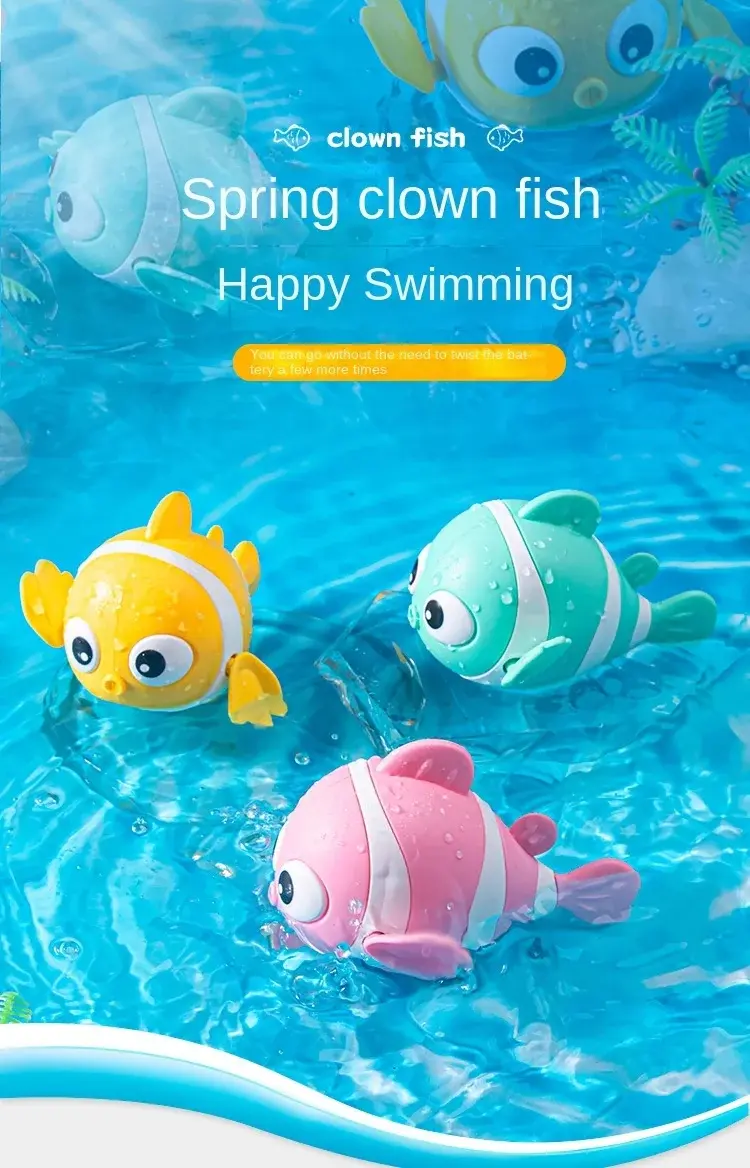 Thumbnail: Baby Bath Toys Cute Swimming Fish Cartoon Animal Floating Wind Up Toys Water Gam
