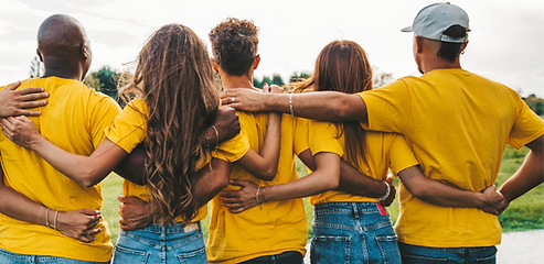 people hugging wearing yellow