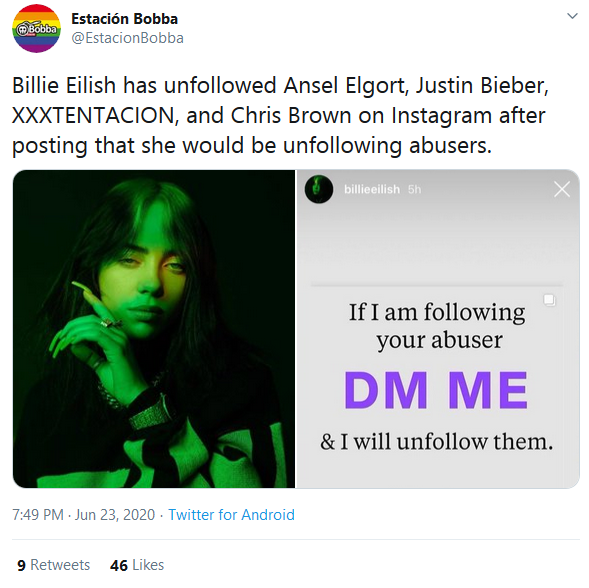 Billie Eilish Unfollowed Everyone on Instagram!