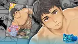 Promotional image for Oops! The Hot Spring’s a Cruising Spot! by Nikuo featuring the manga cover, a close-up of the main muscular male character relaxing in water, and the Boys Love Universe logo over a manga panel background.