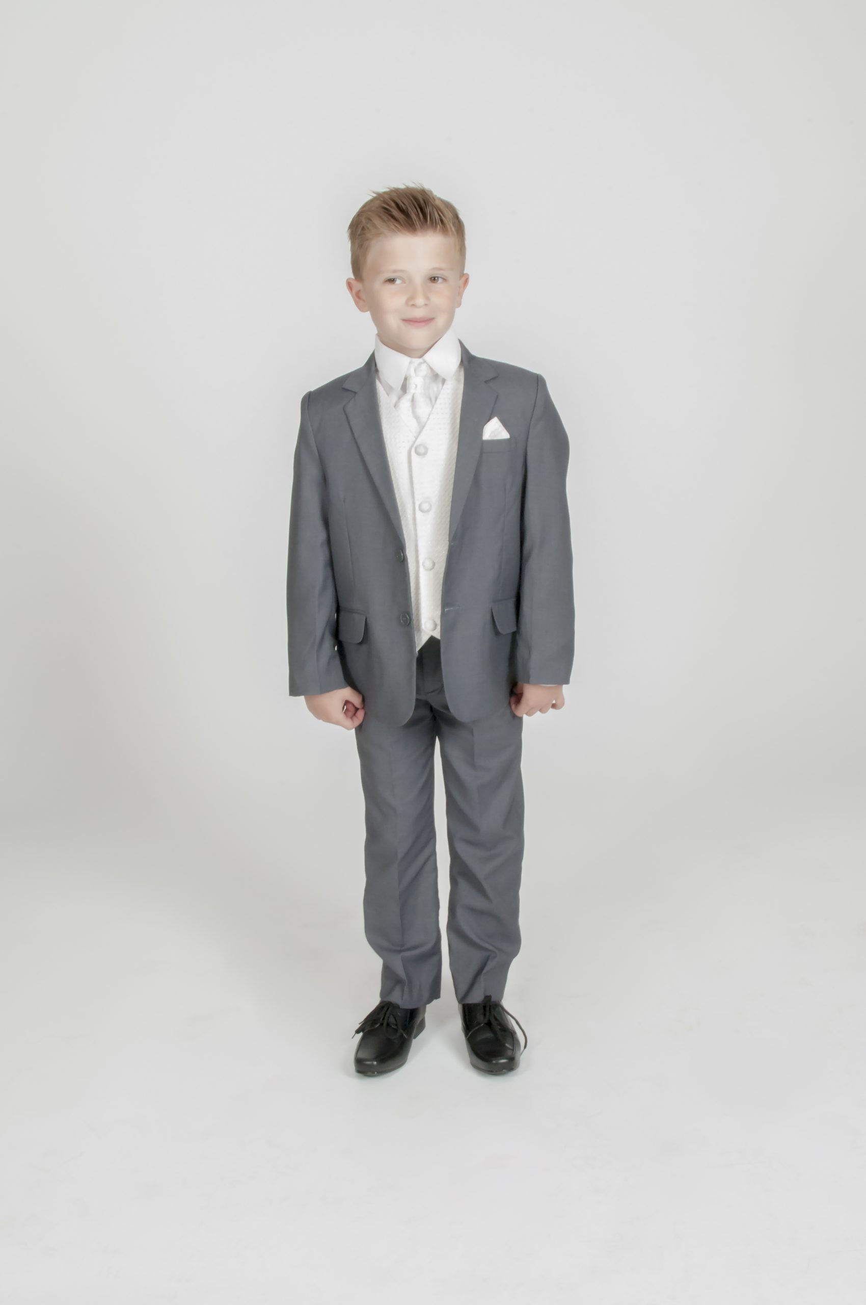 Grey & Ivory 5 Piece Suit