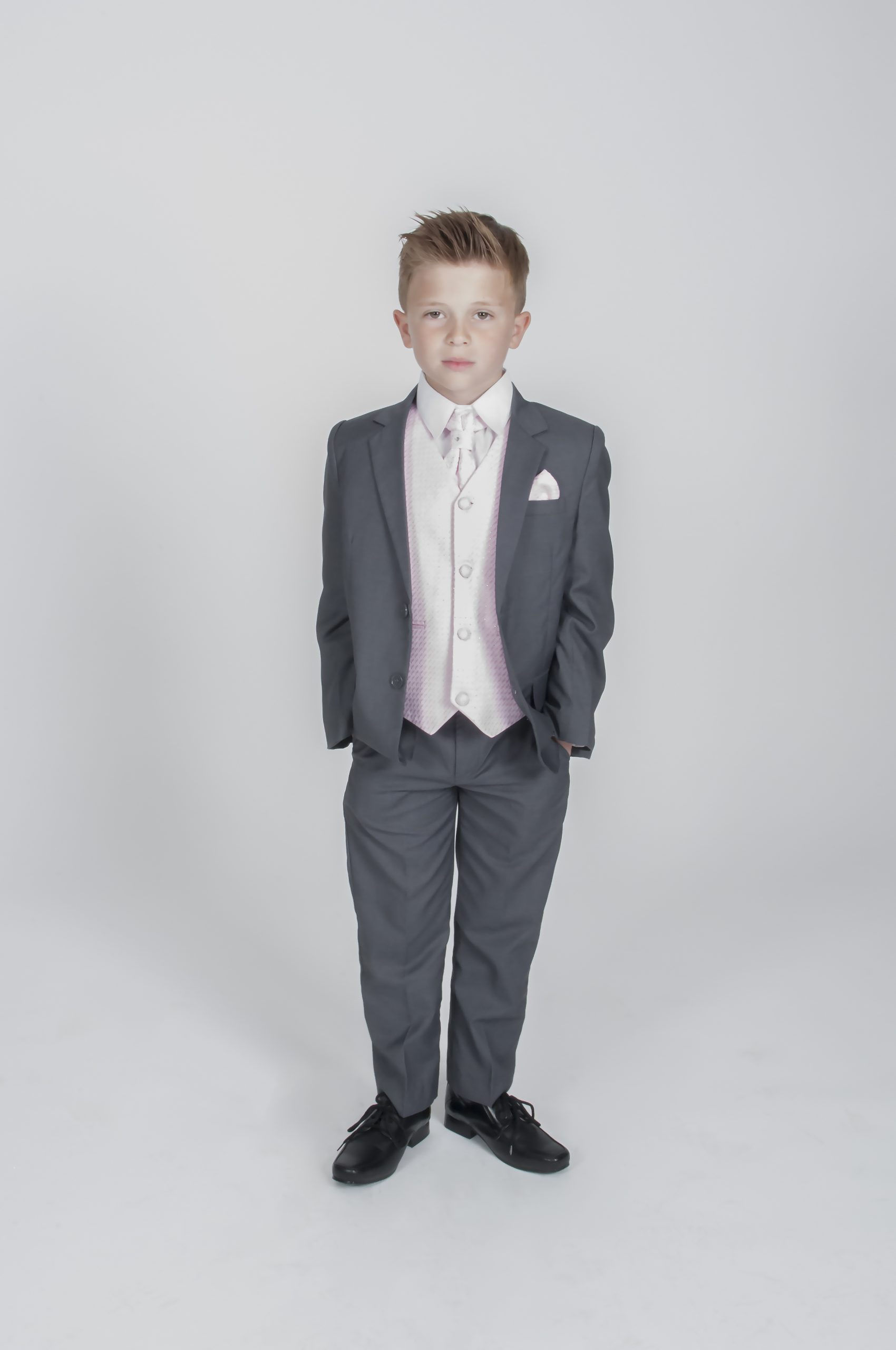 Grey & Pink 5 Piece Suit
