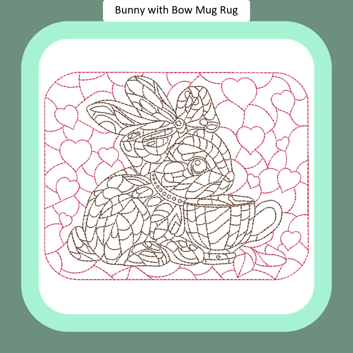 Bunny with Bow Mug Rug