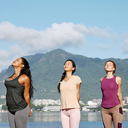 Group Outdoor Yoga half body shot