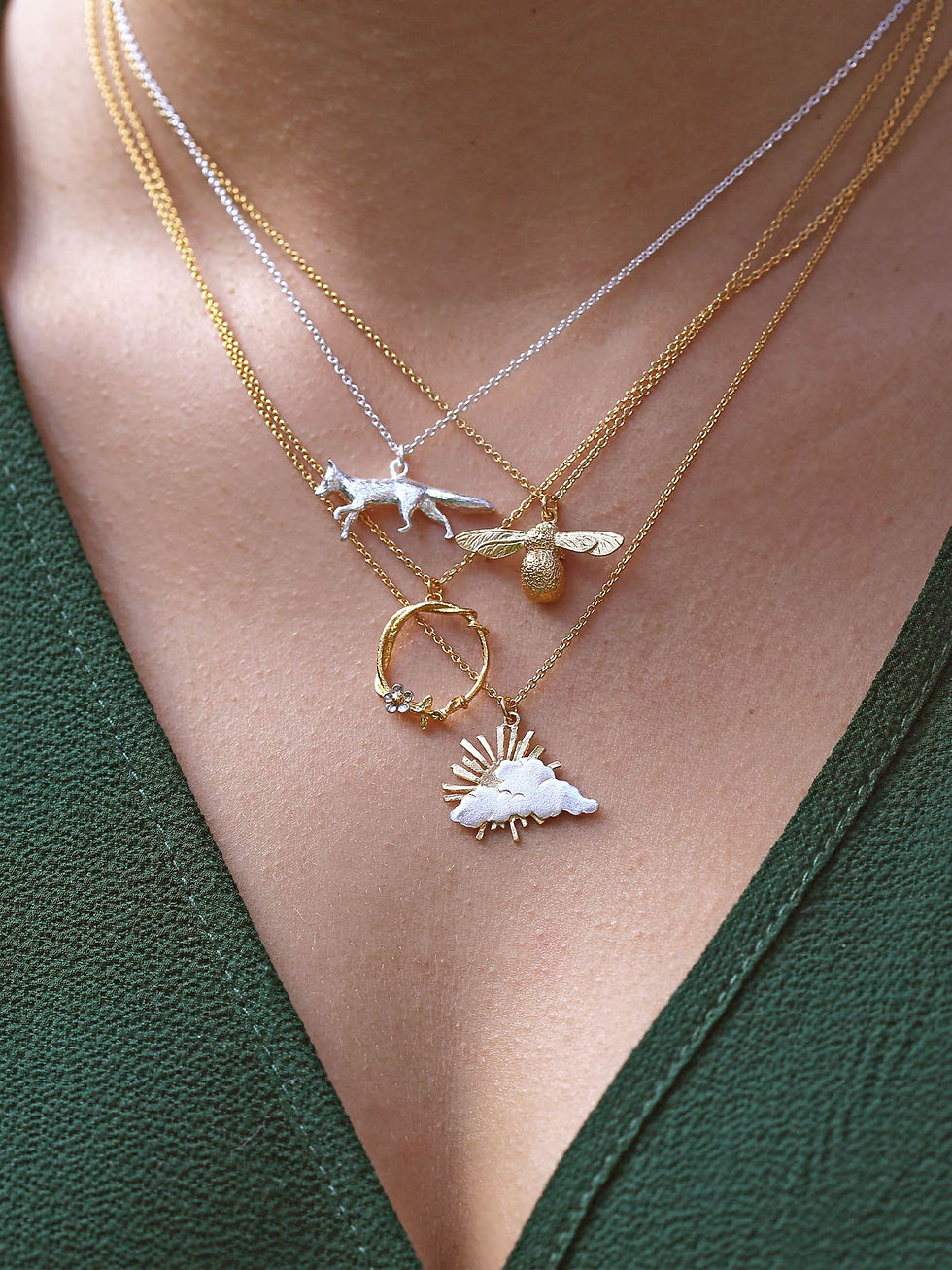 Thumbnail: Baby Bee Necklace by Alex Monroe